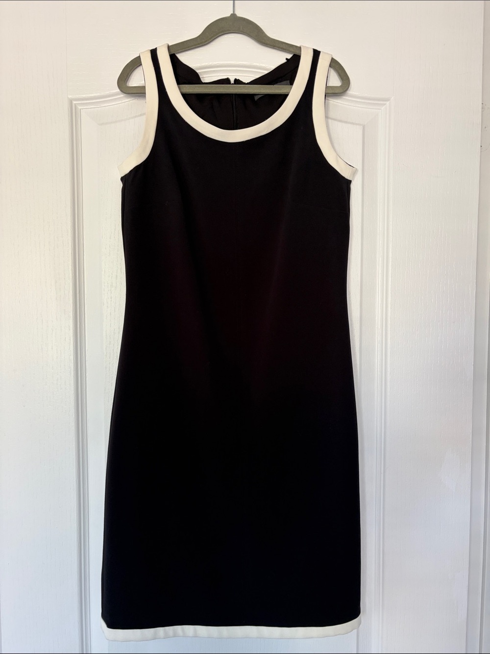 Esprit Black Sleeveless Sheath Dress with Cream Trim